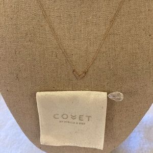 Stella & Dot Rose Gold Pave Chevron Necklace